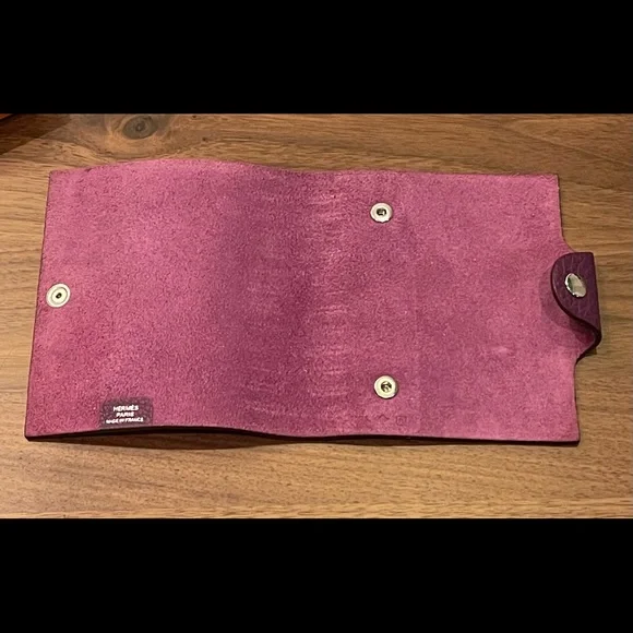 Hermes Ulysse Mini notebook cover in purple Togo leather. With box and ribbon. - Picture 2 of 10